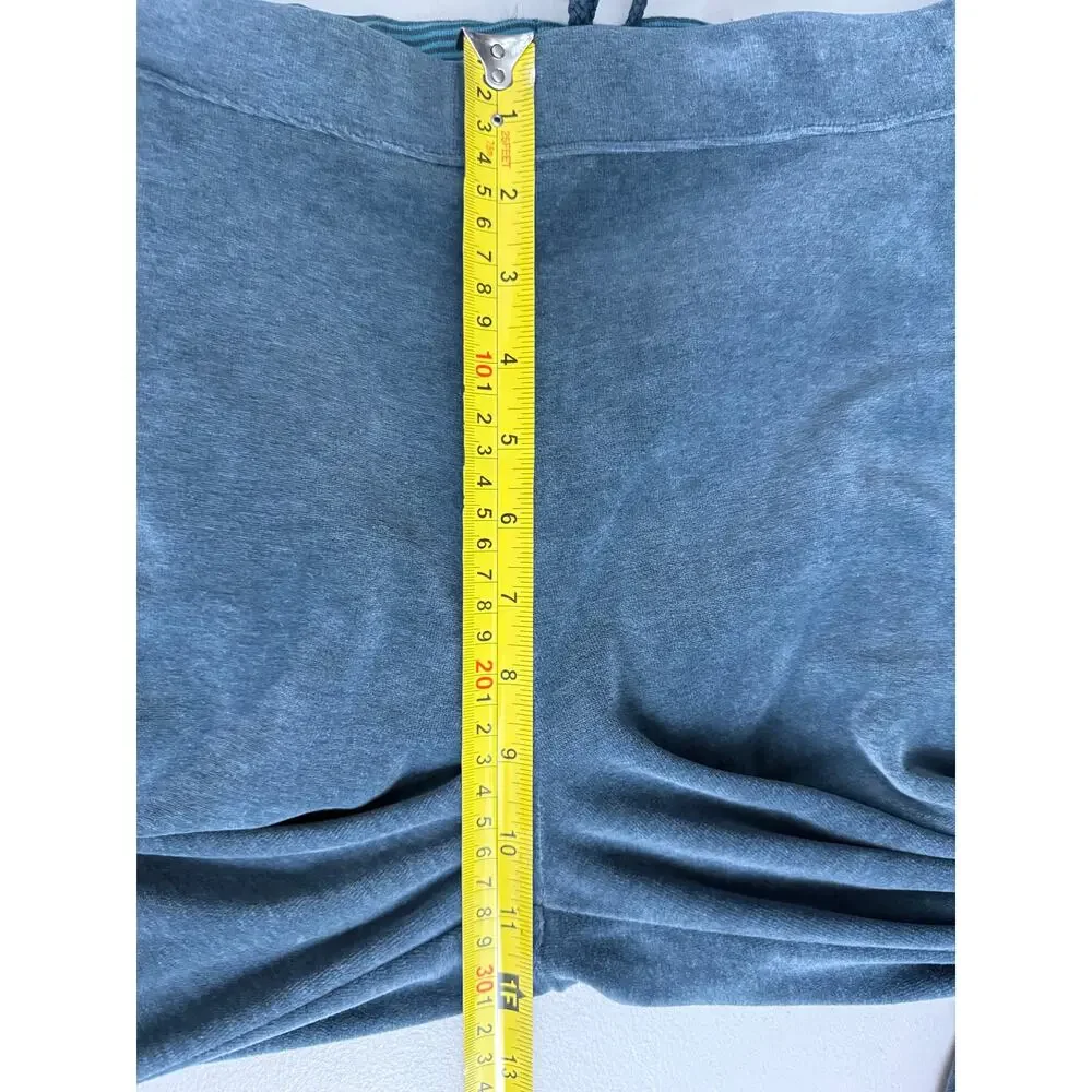 L.L.Bean Velvet Pull On Pants Storm Blue Elastic Waist Drawstring Straight Leg M - Picture 12 of 13